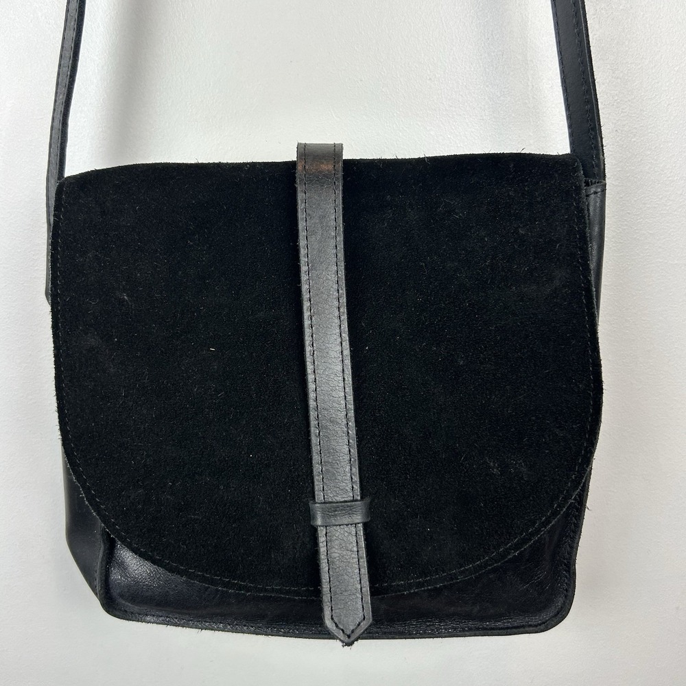 Able Leather Crossbody Bag Purse Black Suede Satchel Quiet Luxury Capsule